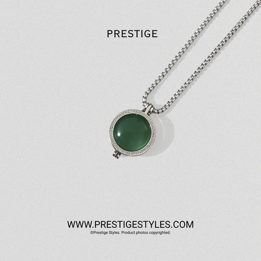Verde Green Prism Pendant With Chain