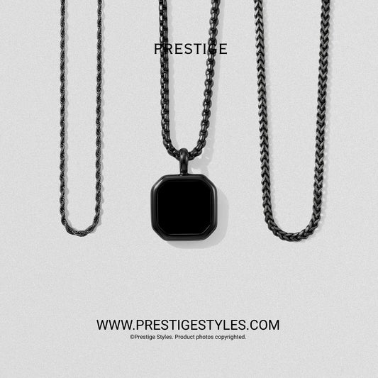 3-in-1 Phantom Core Combo – Spiral Chain, Noble Chain & Phantom Pendant Chain Combo - Prestige Styles - Bangladesh