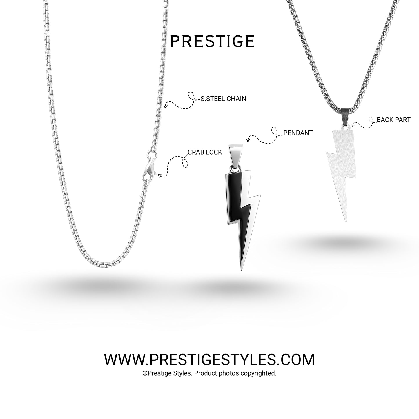 Thunderbolt Pendant with chain