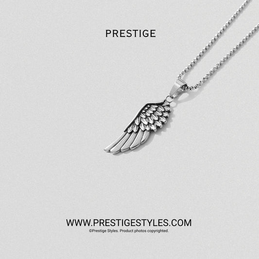 Silver Sentinel Wing Pendant With Chain