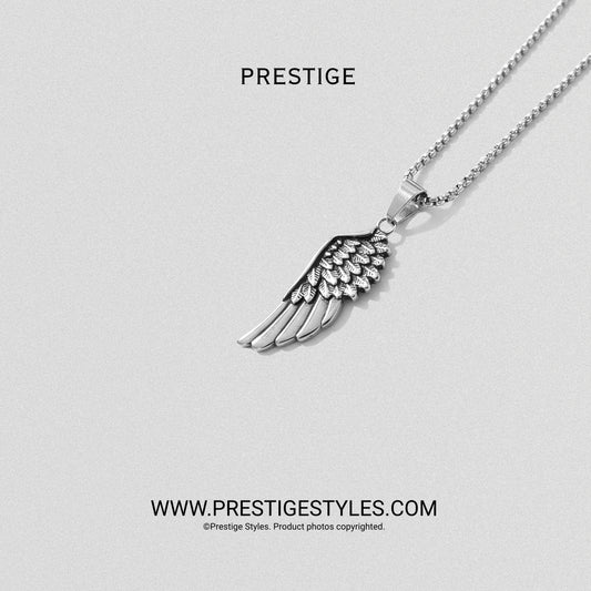 Silver Sentinel Wing Pendant With Chain