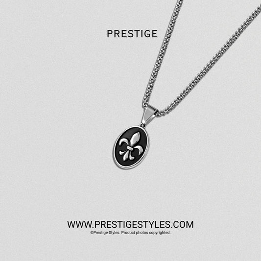 Fleur-de-lis Oval Pendant with Chain — Limited Edition