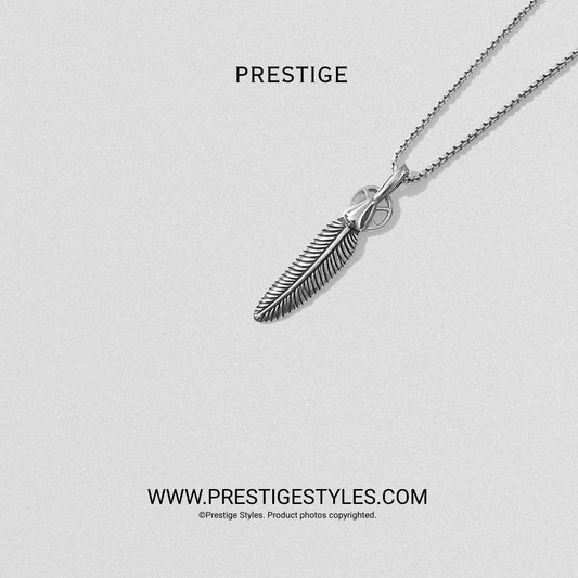 Silver Regent Quill Pendant With Chain - Prestige Styles - Bangladesh