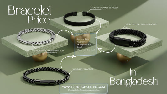 Lightweight men's titanium bracelet grey finish - check bracelet price in bd at Prestige Styles