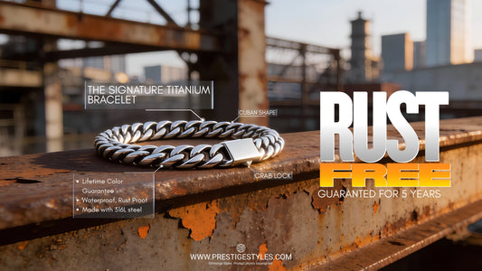 Premium men's bracelet collection Bangladesh - titanium and stainless steel bracelets for panjabi and jeans at Prestige Styles