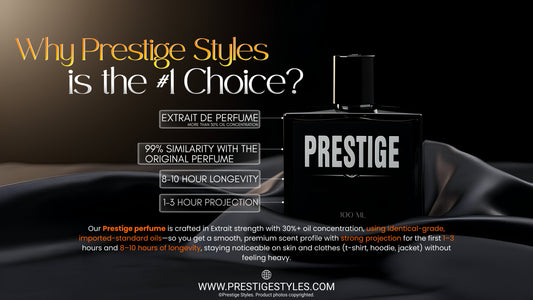 Prestige Styles perfume collection display - premium men's fragrances Bangladesh