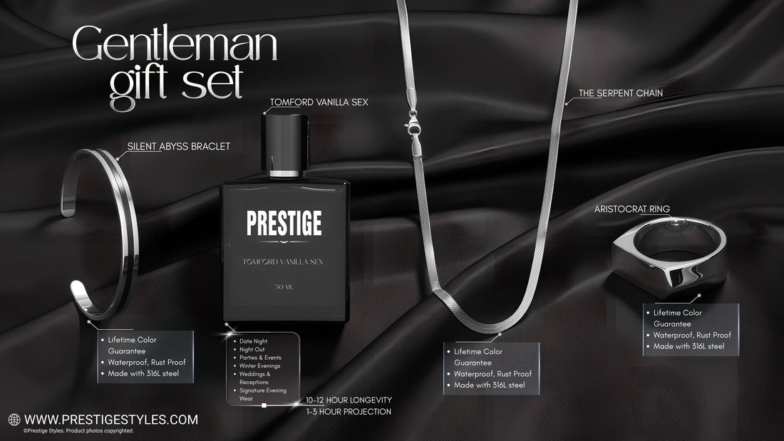 Gentleman gift set boyfriend birthday perfume Tom Ford Vanilla Sex bracelet chain ring Bangladesh