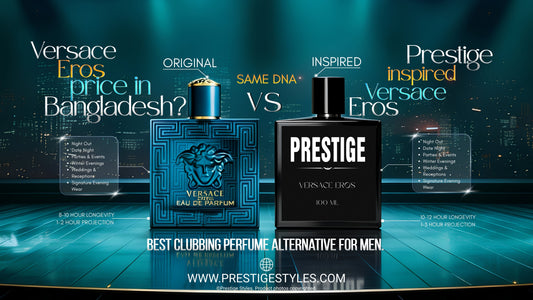 Versace Eros original bottle vs Prestige Titan Edition perfume comparison Bangladesh