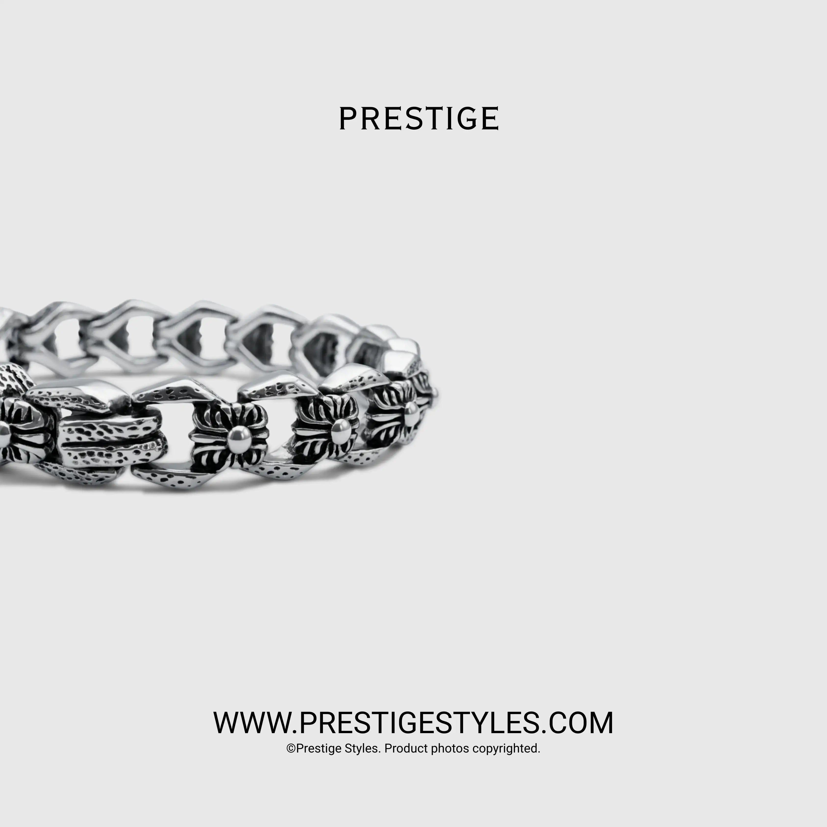 Silver Dominion limited edition bracelet side view | Prestige Styles