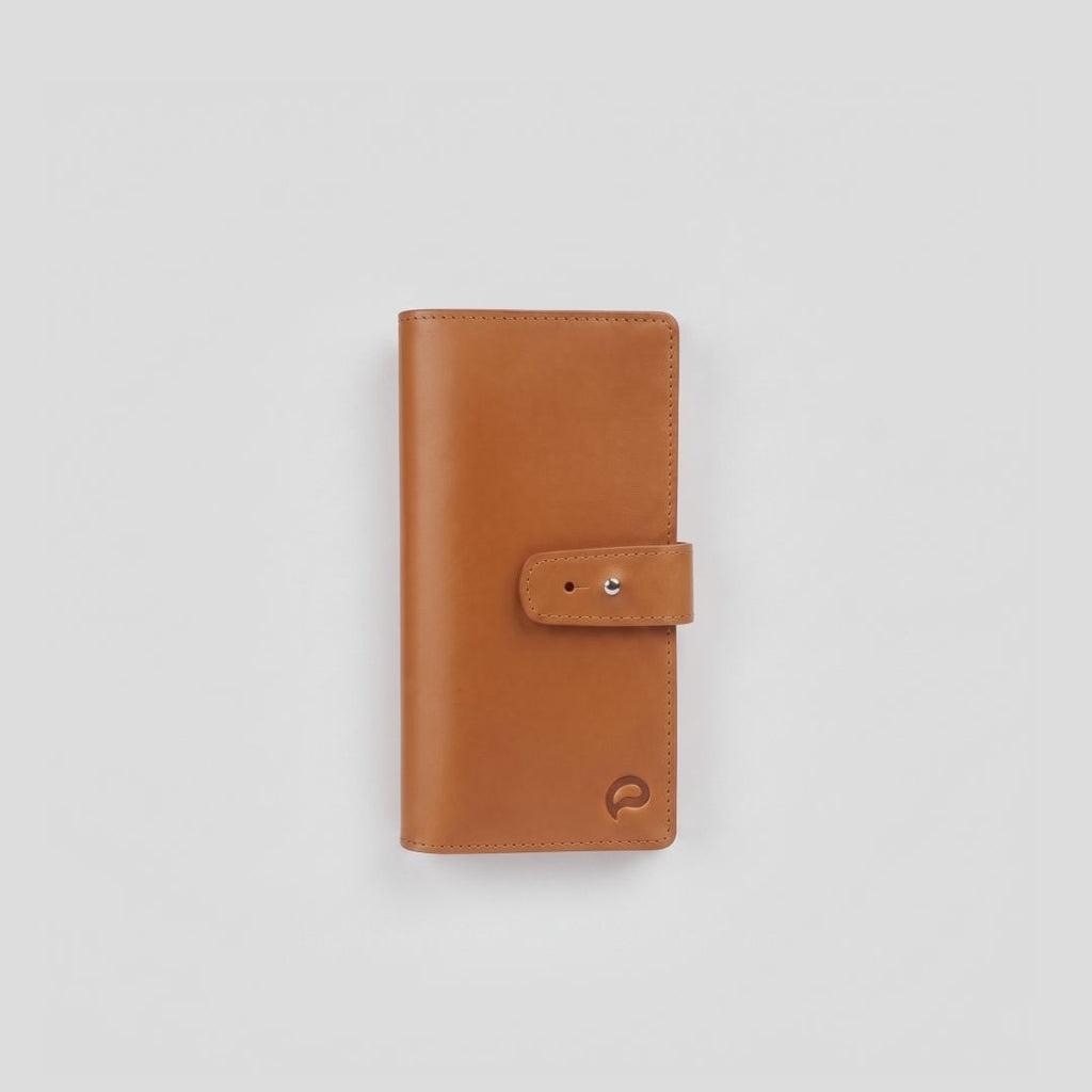 The Docket Long Wallet | Full Grain Leather | Snap Strap Closure
