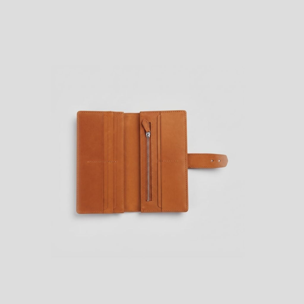 The Docket Long Wallet | Full Grain Leather | Snap Strap Closure