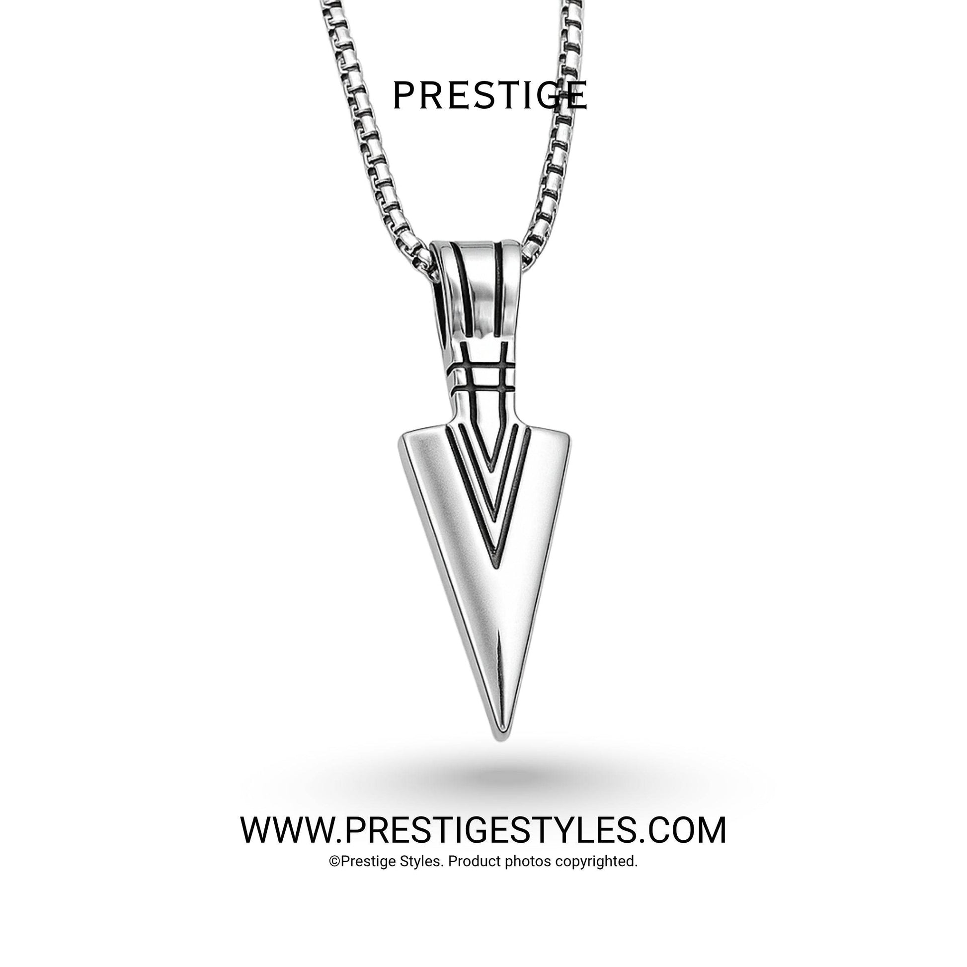 Arrowhead Silver Pendent with Chain - Prestige Styles