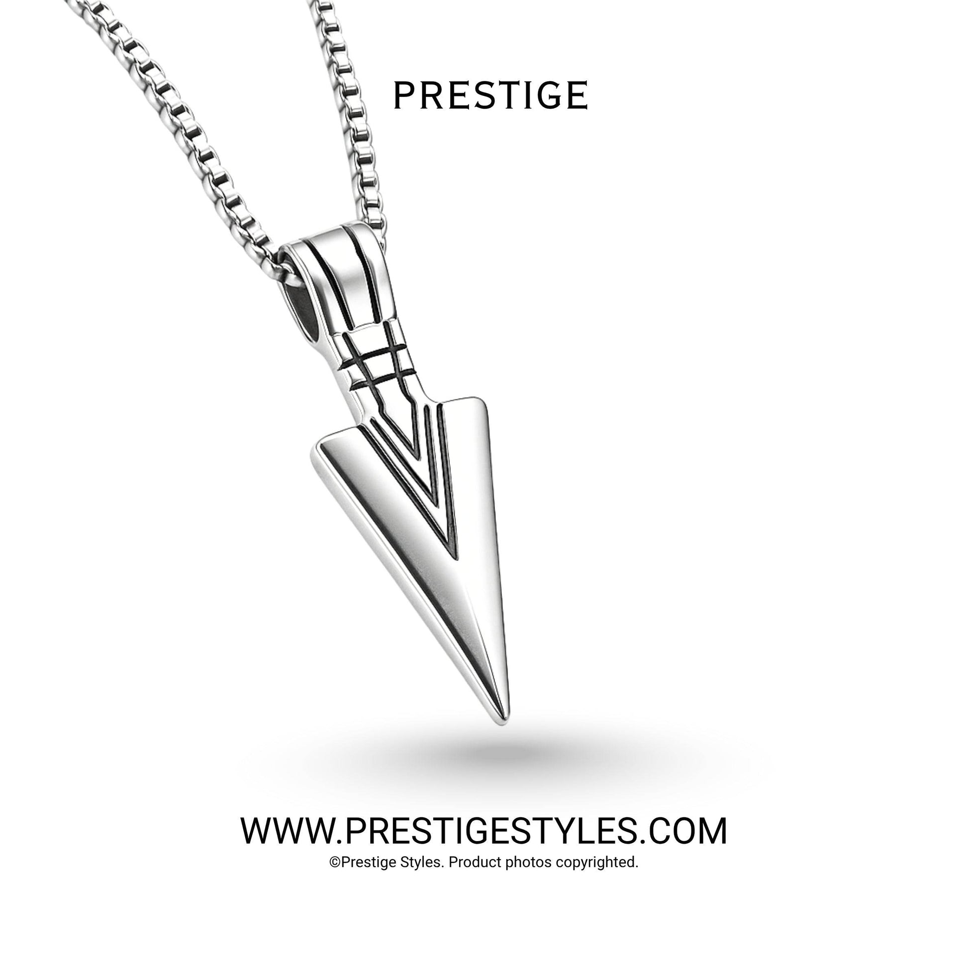 Arrowhead Silver Pendent with Chain - Prestige Styles