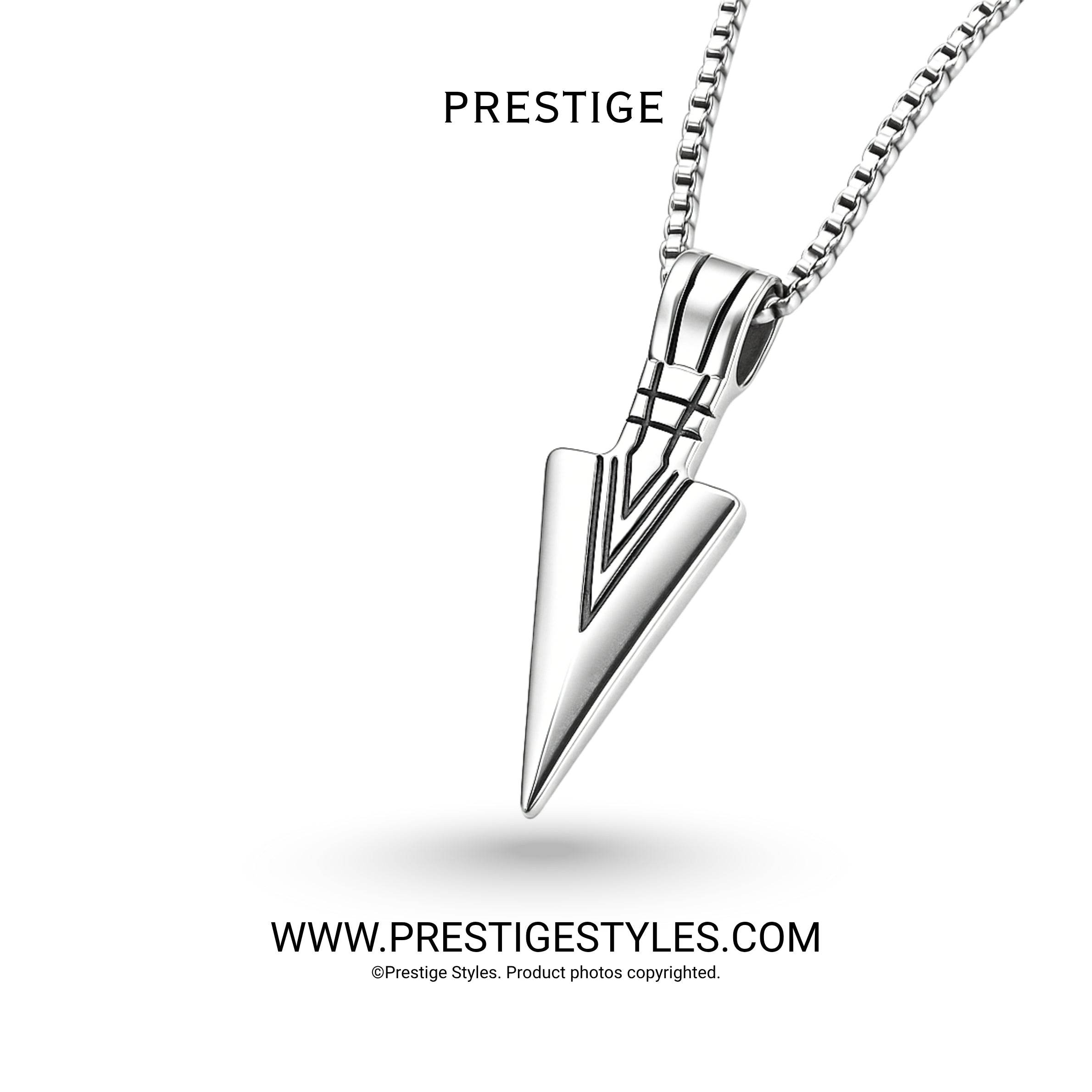 Arrowhead Silver Pendent with Chain - Prestige Styles