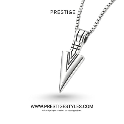Arrowhead Silver Pendent with Chain - Prestige Styles