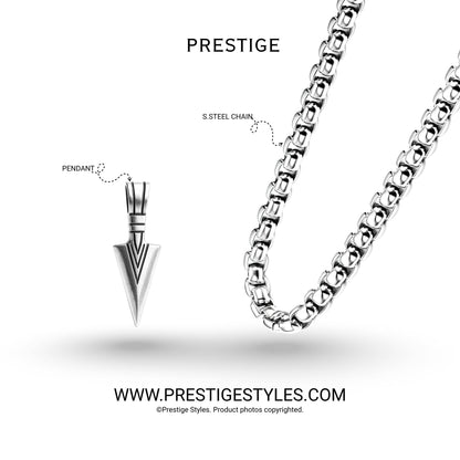 Arrowhead Silver Pendent with Chain - Prestige Styles