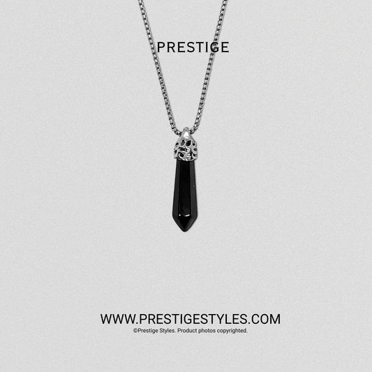 Obsidian Spike Pendant with Chain – Limited Edition