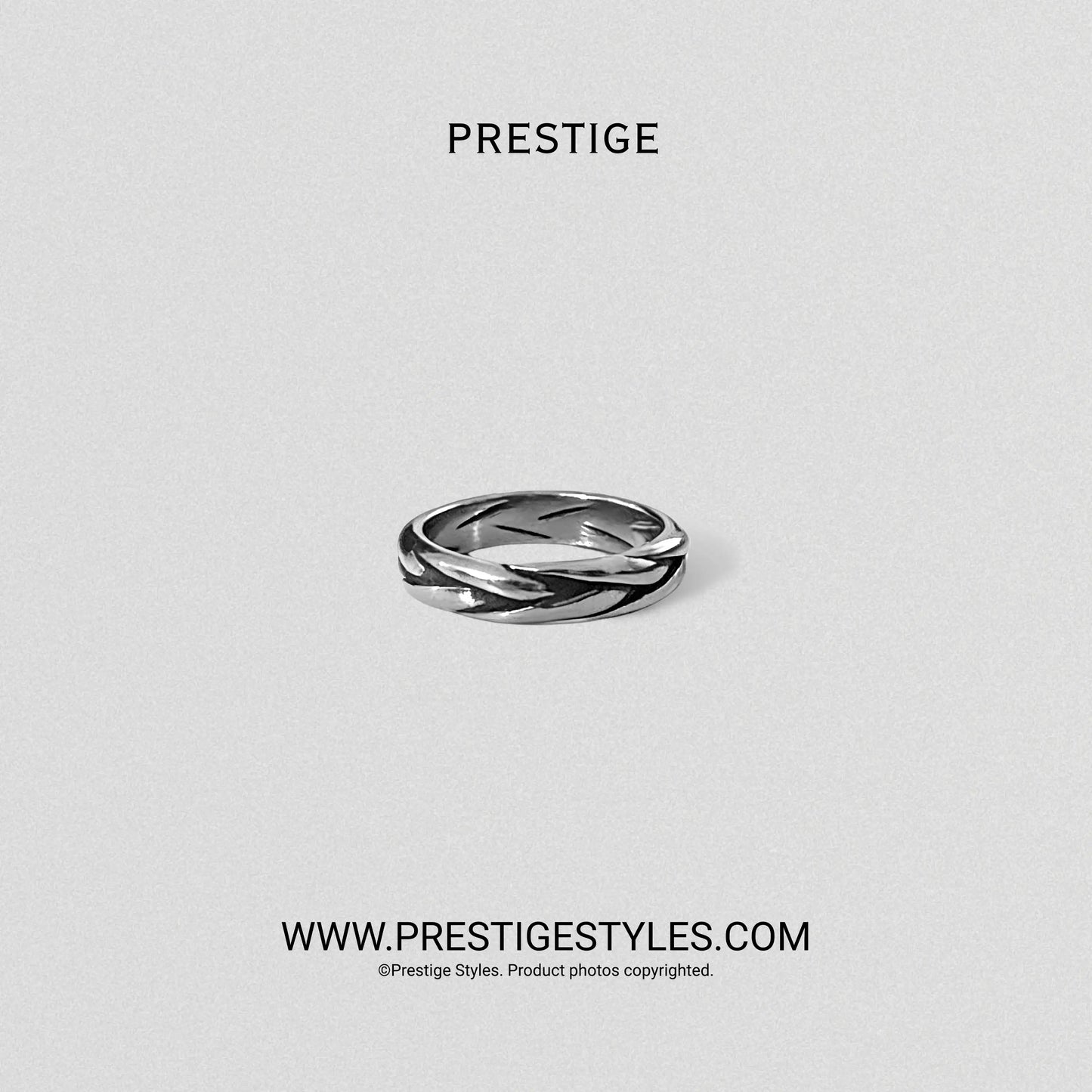 Helix Prime Ring for Men | Spiral Ring BD for men front view | Prestige Styles Bangladesh