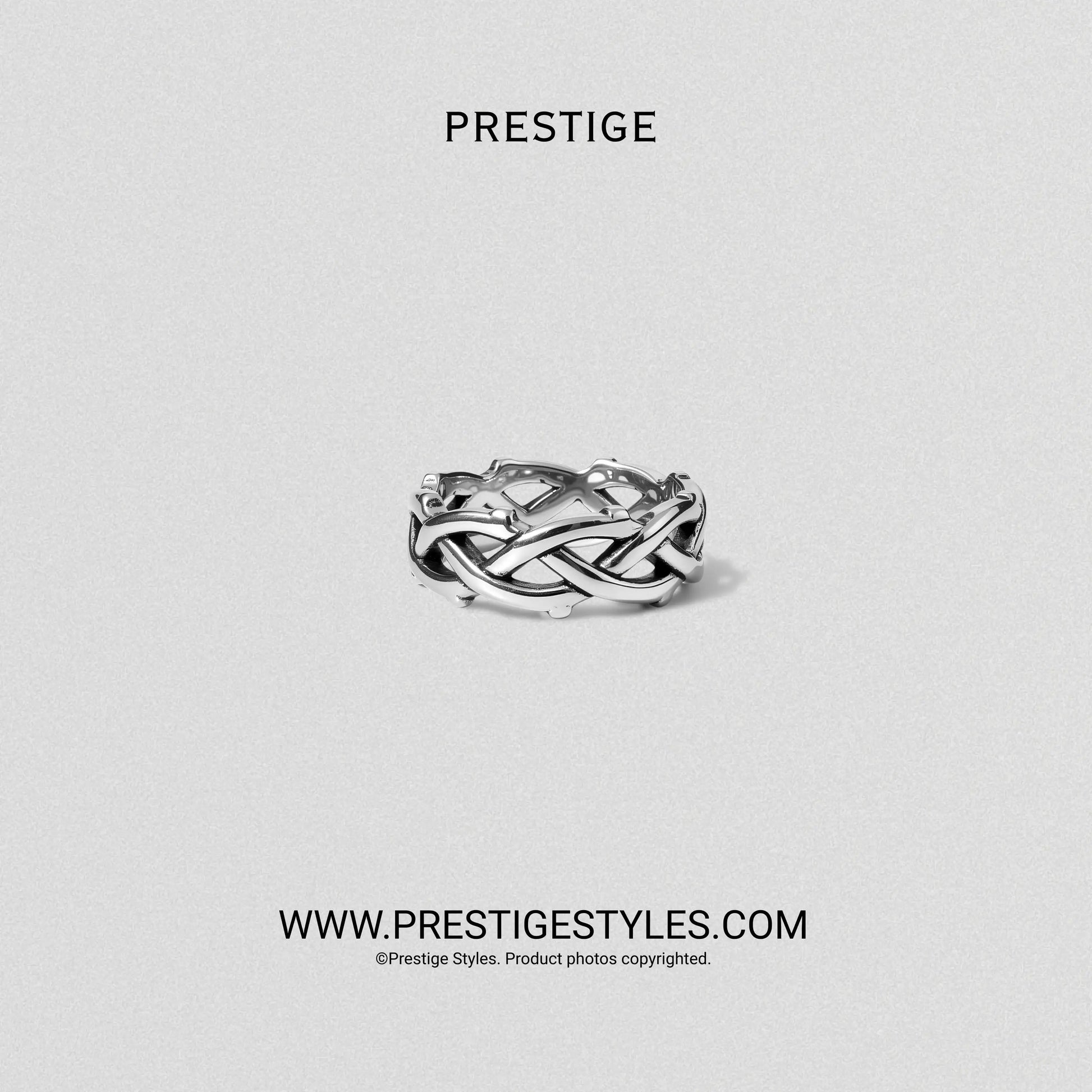 Imperial Knot Band Ring for Men | Band Ring BD for men front view | Prestige Styles Bangladesh