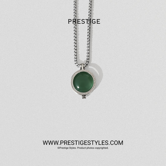 Verde Green Prism Pendant With Chain