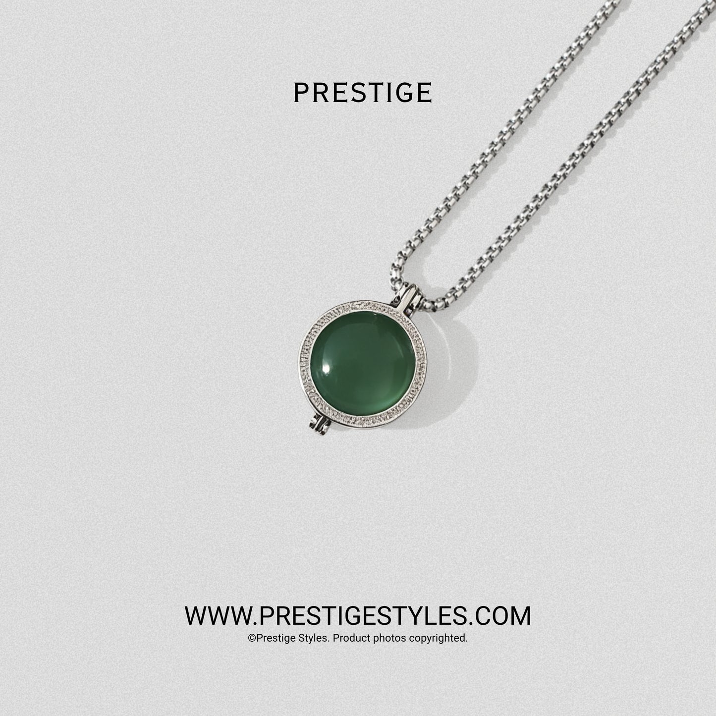 Verde Green Prism Pendant With Chain