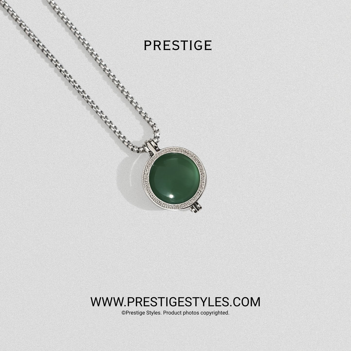 Verde Green Prism Pendant With Chain