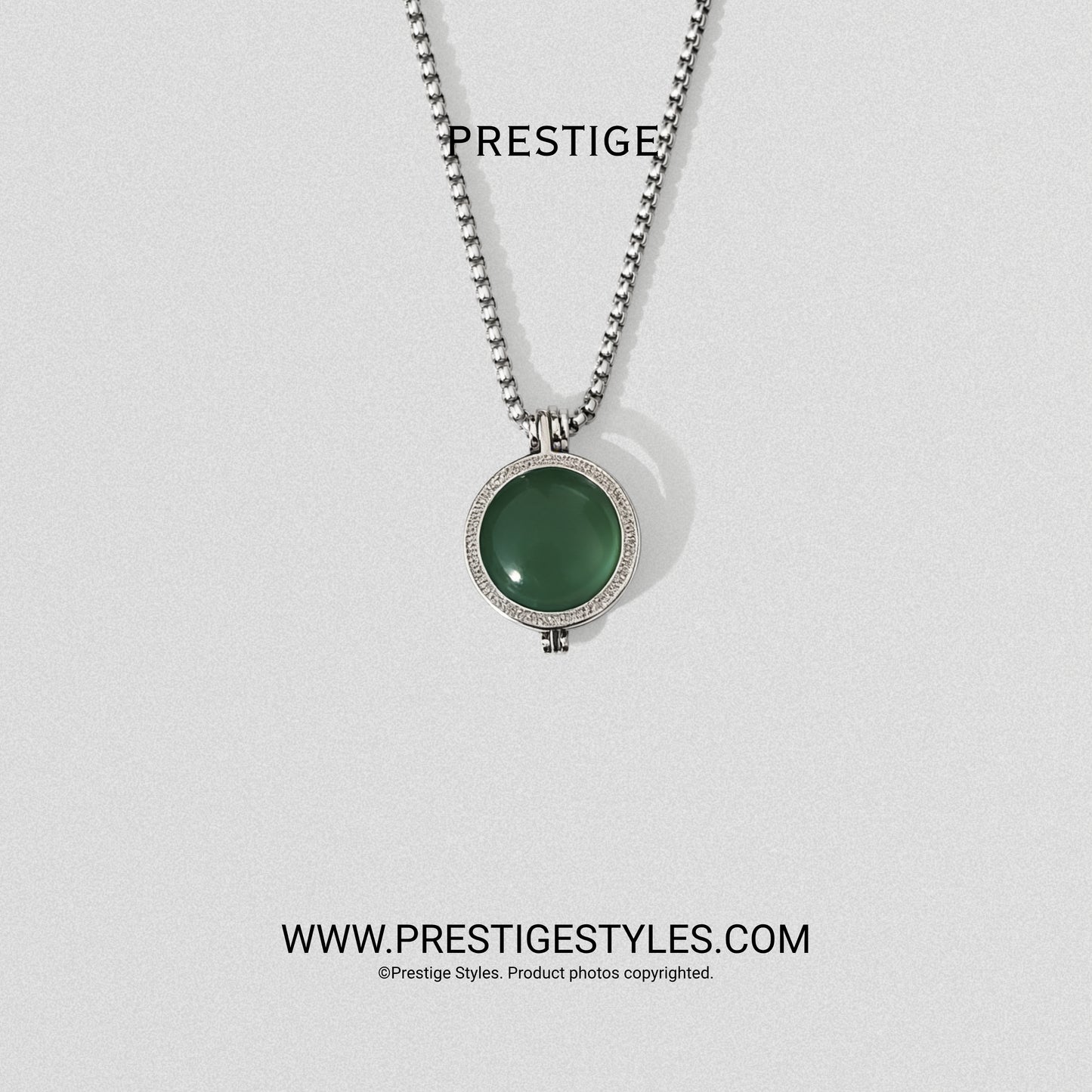 Verde Green Prism Pendant With Chain