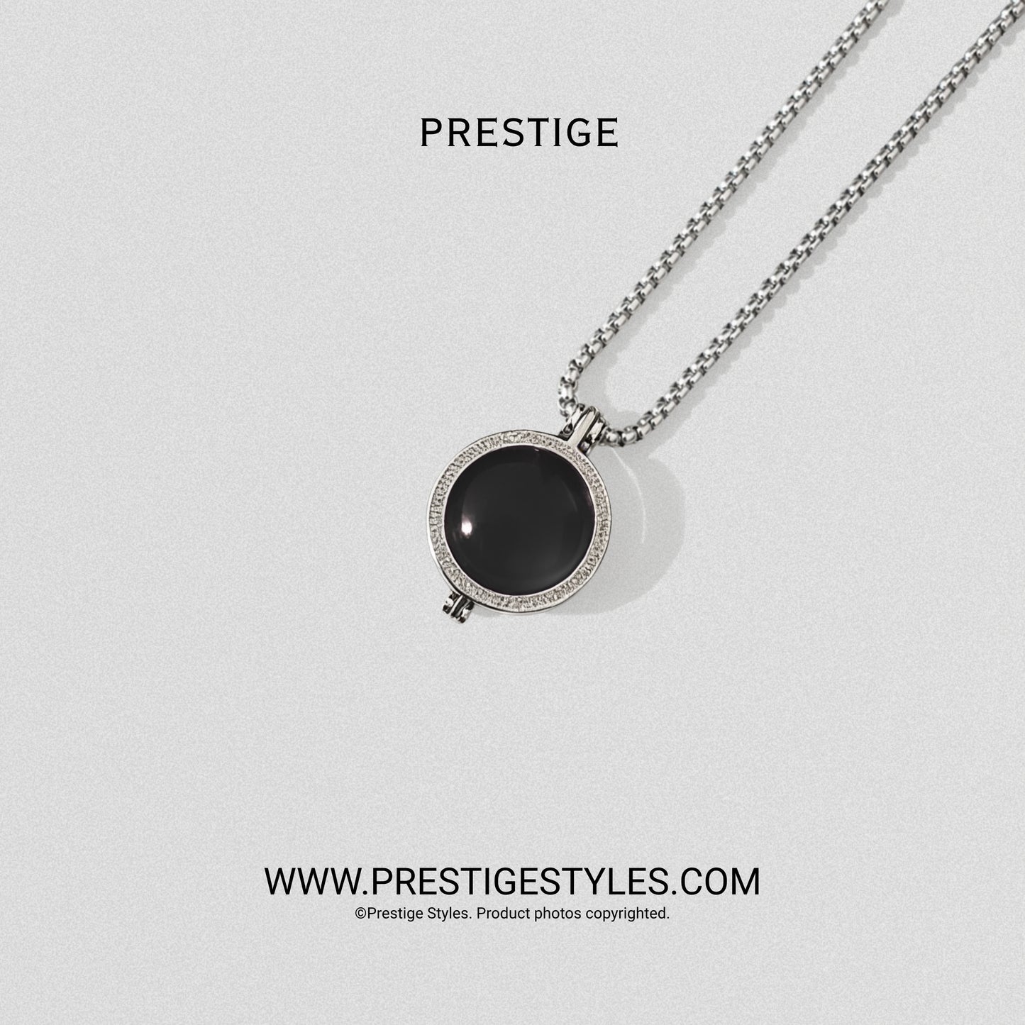 Onyx Black Prism Pendant With Chain