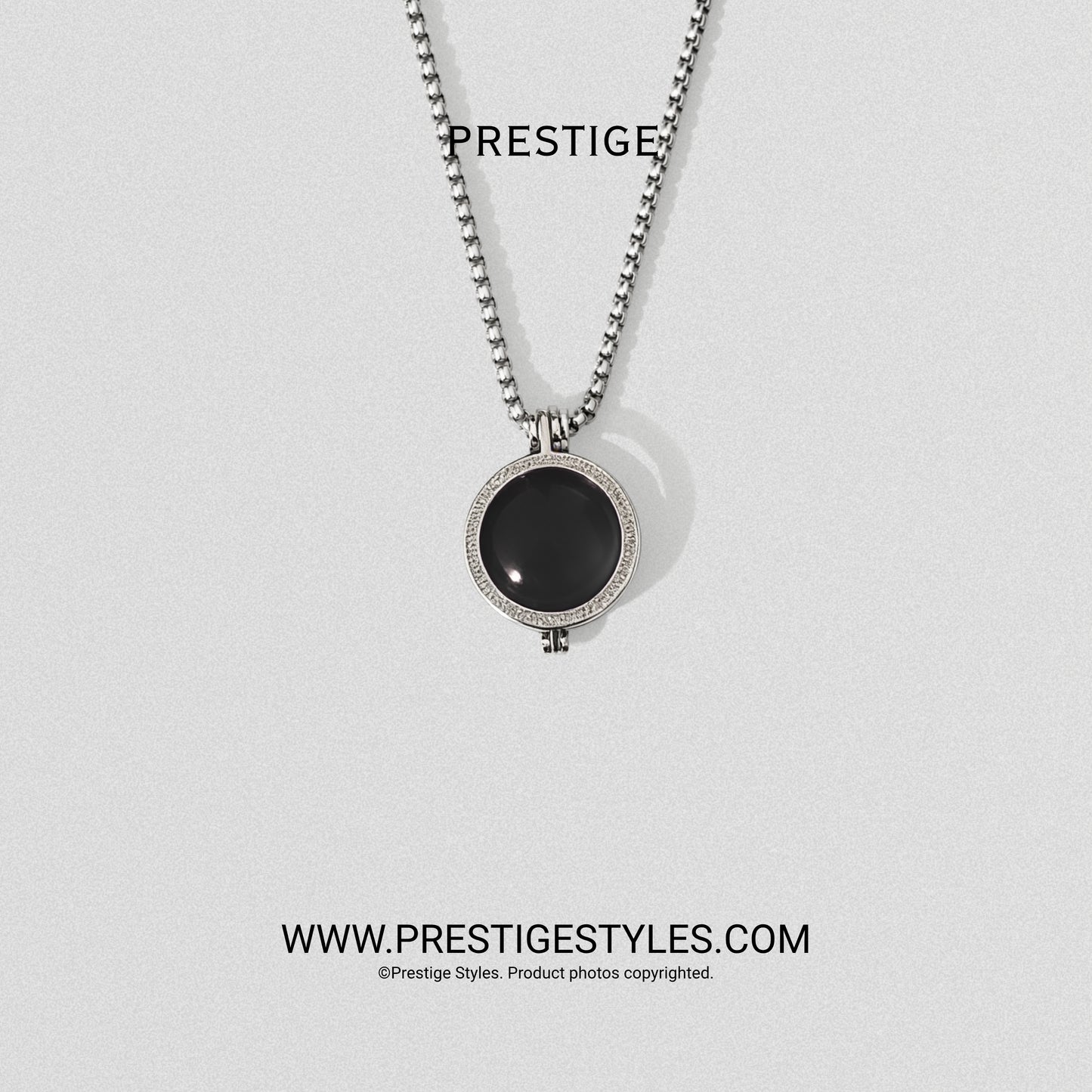 Onyx Black Prism Pendant With Chain