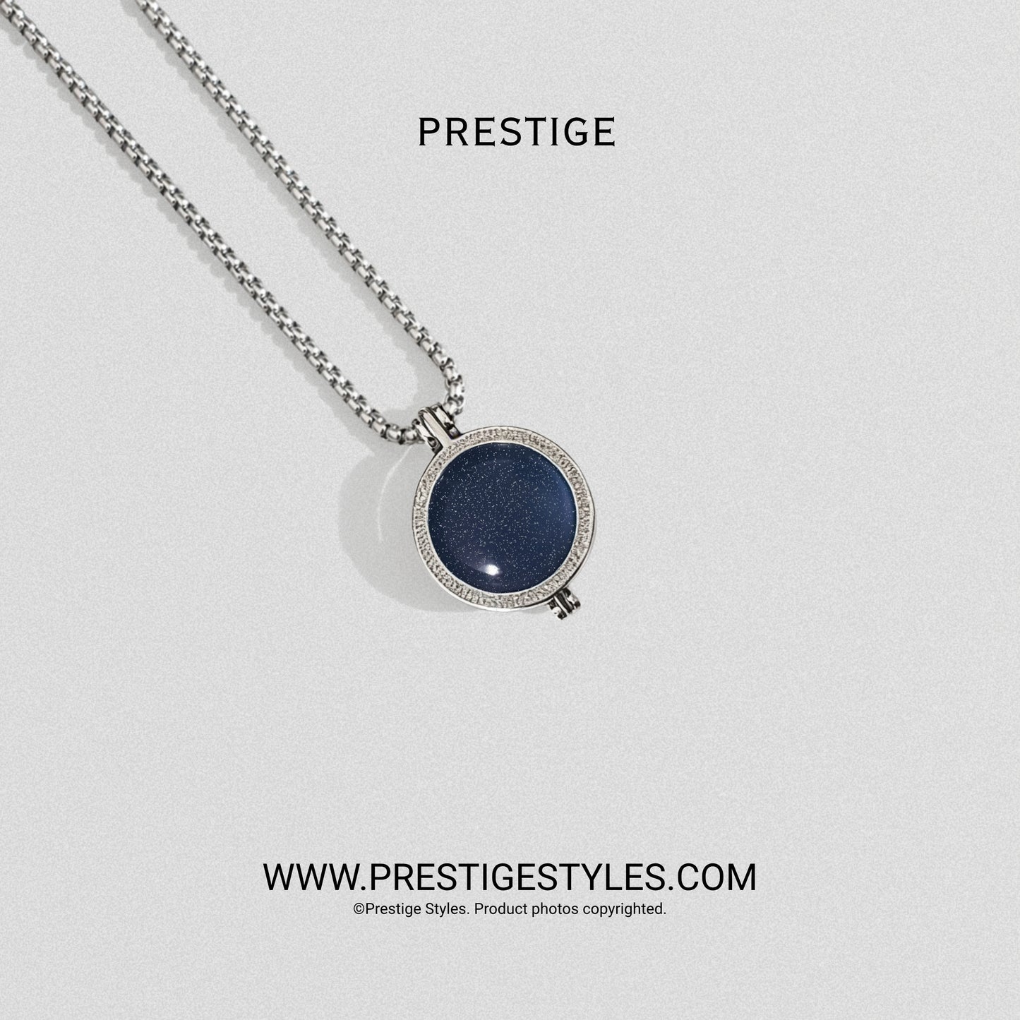 Galaxy Blue Prism Pendant With Chain