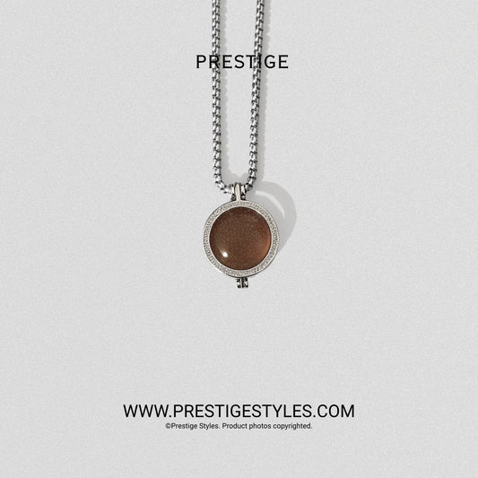 Bronze Brown Prism Pendant With Chain