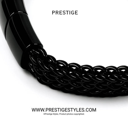 3 in 1 Black Retro Combo- The Retro Bracelet, Black Chain & Sleek Ring - Prestige Styles - - combo offer