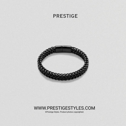 3 in 1 Black Retro Combo- The Retro Bracelet, Black Chain & Sleek Ring - Prestige Styles - Bangladesh