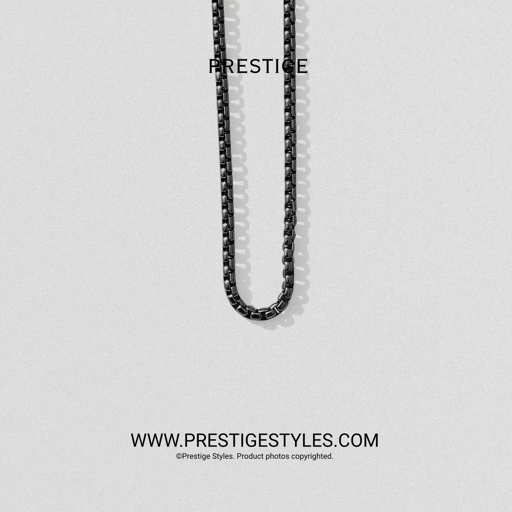 3 in 1 Black Retro Combo- The Retro Bracelet, Black Chain & Sleek Ring - Prestige Styles - Bangladesh