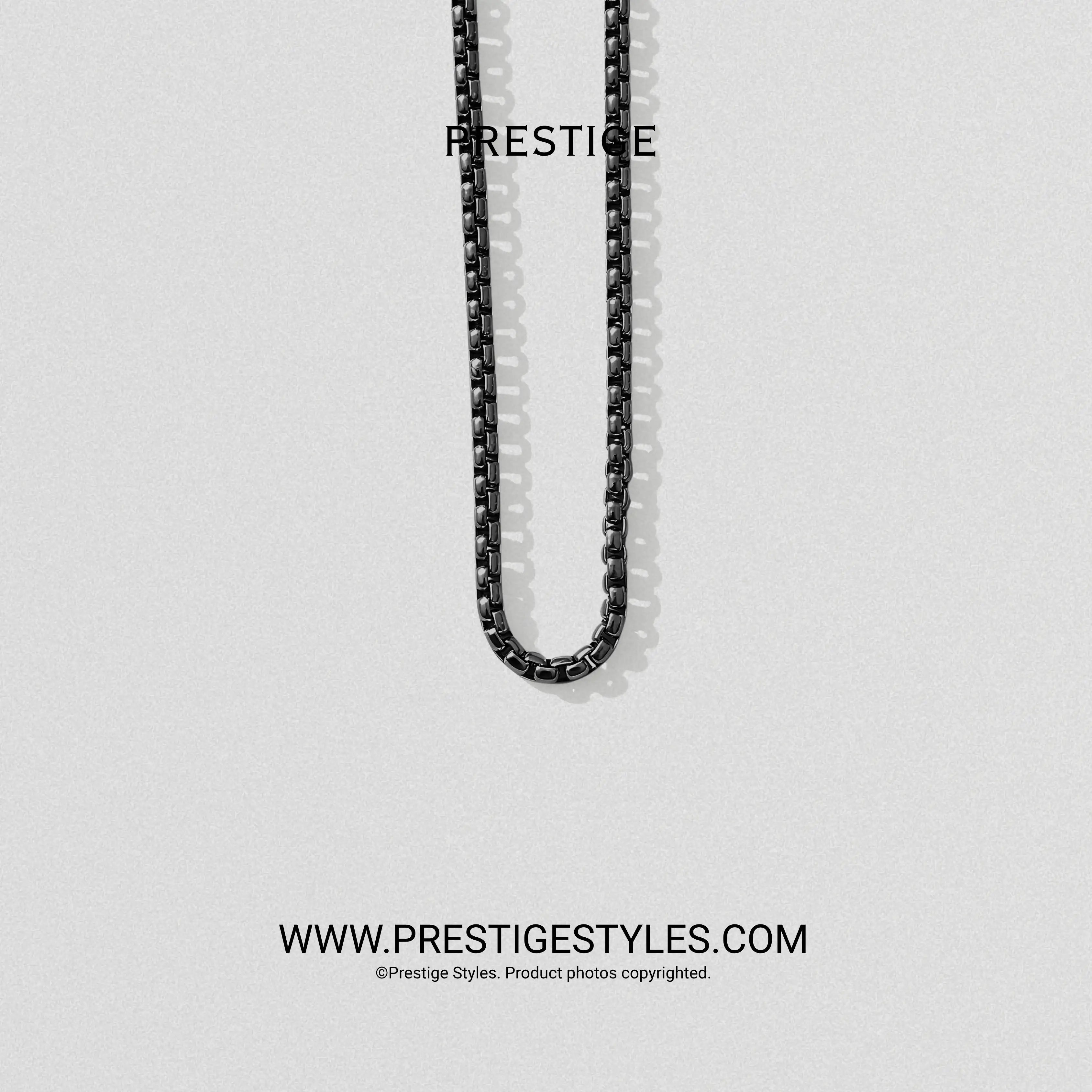 3 in 1 Black Retro Combo- The Retro Bracelet, Black Chain & Sleek Ring - Prestige Styles - Bangladesh