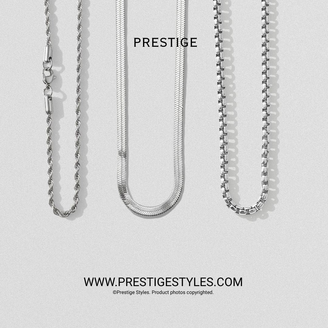 3 in 1 Chain Combo – Spiral Chain, Classic Chain & Serpent Chain - Prestige Styles - Bangladesh