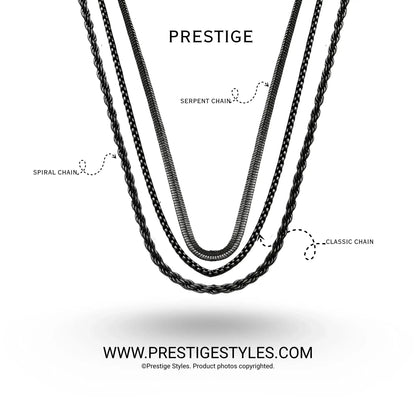 3 in 1 Chain Combo – Spiral Chain, Classic Chain & Serpent Chain - Prestige Styles - Bangladesh