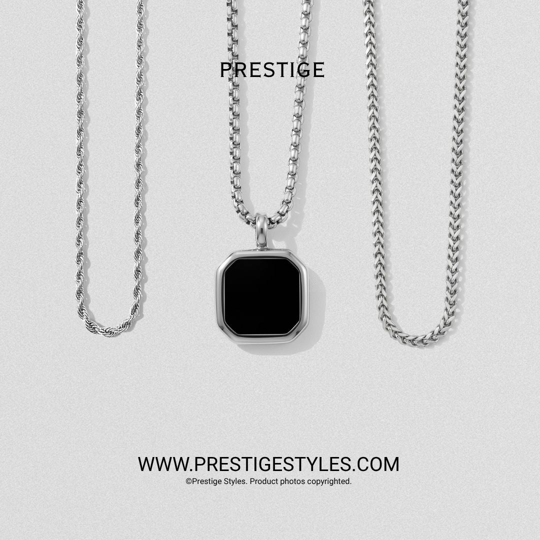 3-in-1 Phantom Core Combo – Spiral Chain, Noble Chain & Phantom Pendant Chain Combo - Prestige Styles - Bangladesh