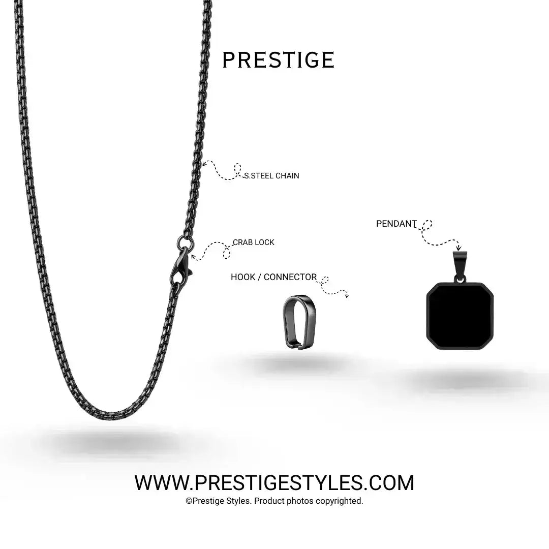 3-in-1 Phantom Core Combo – Spiral Chain, Noble Chain & Phantom Pendant Chain Combo - Prestige Styles - Bangladesh