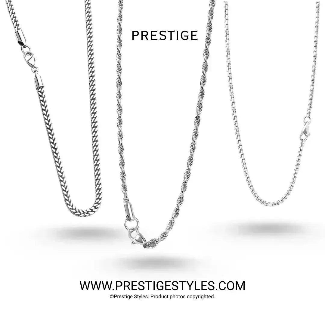 3-in-1 Phantom Core Combo – Spiral Chain, Noble Chain & Phantom Pendant Chain Combo - Prestige Styles - Bangladesh