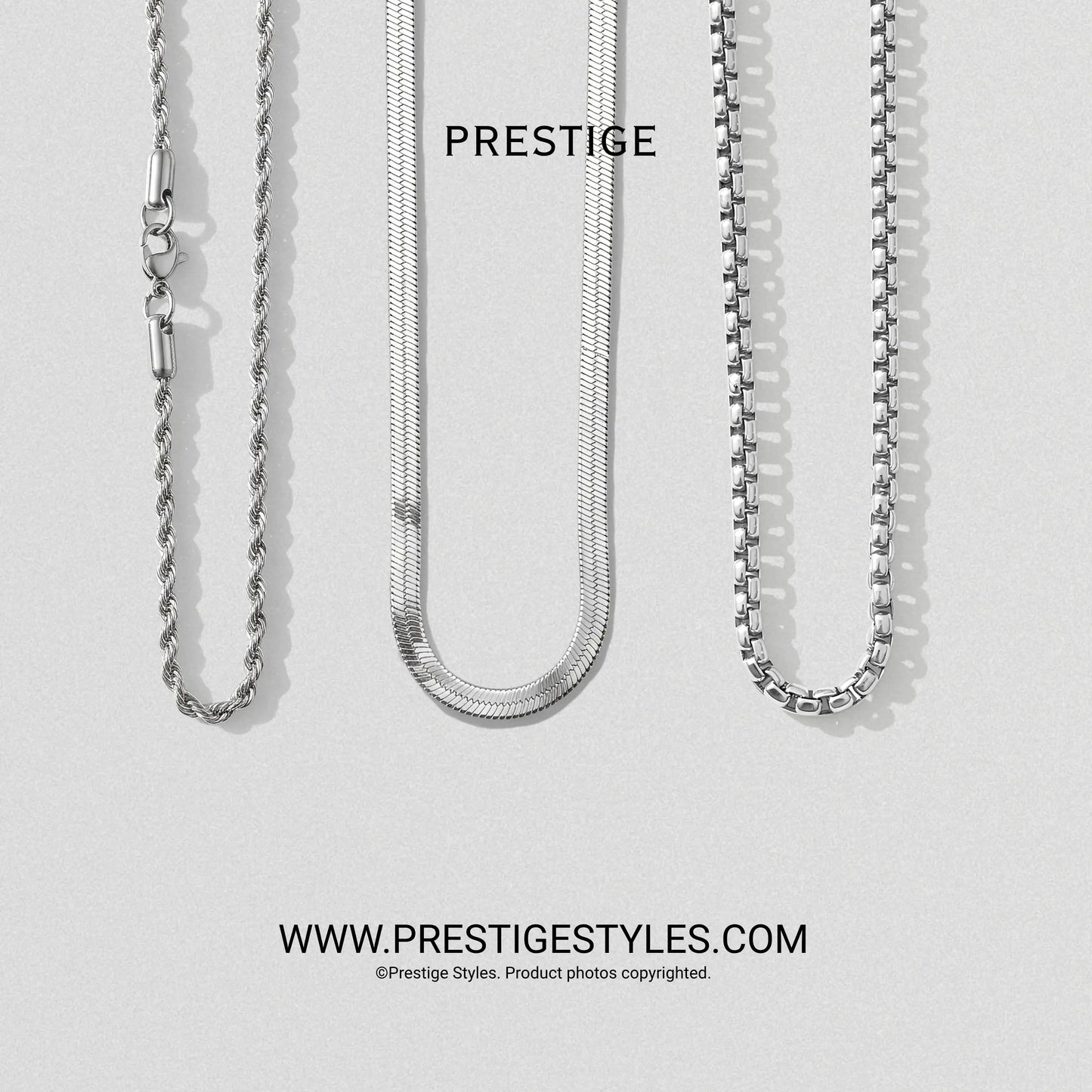 3 in 1 Chain Combo – Spiral Chain, Classic Chain & Serpent Chain