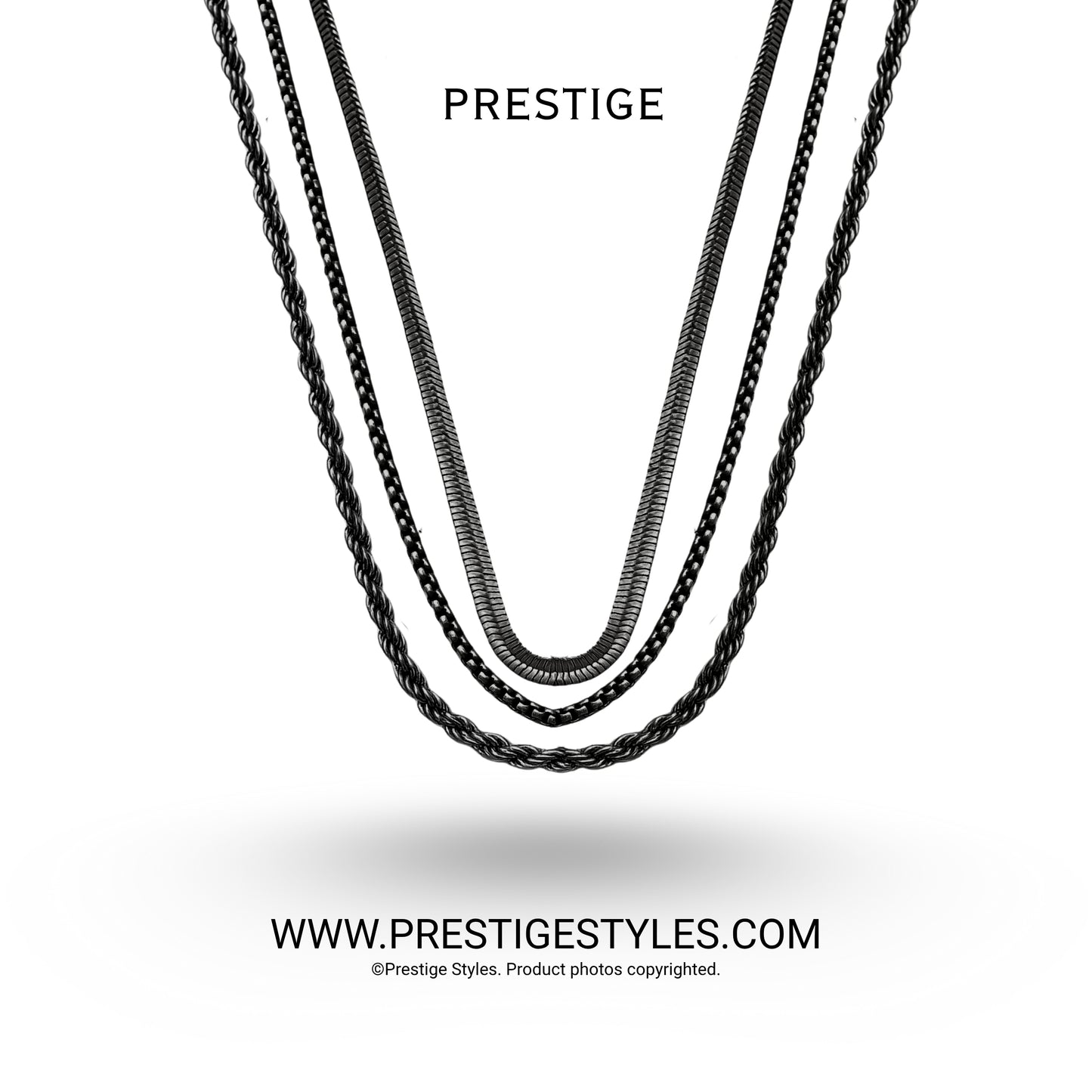 3 in 1 Chain Combo – Spiral Chain, Classic Chain & Serpent Chain