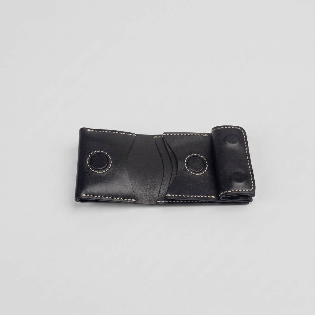 The Cadet Bifold Wallet | Full Grain Leather | Snap Tab Closure