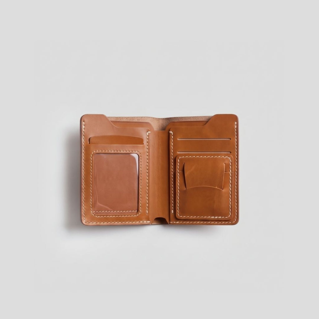 The Bailiff Vertical Bifold Wallet | Full Grain Leather | Hand Stitched