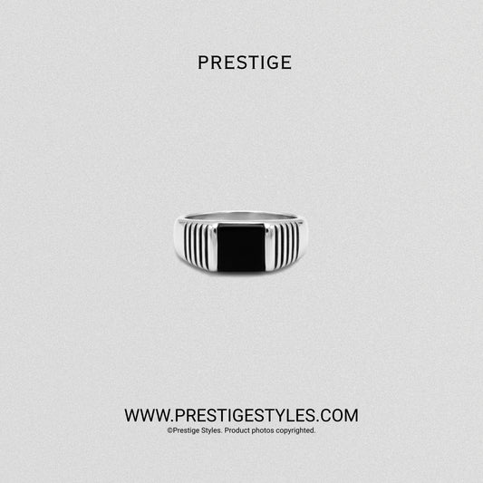 Ribbed Core Ring for Men | Textured Ring BD for men front view | Prestige Styles Bangladesh