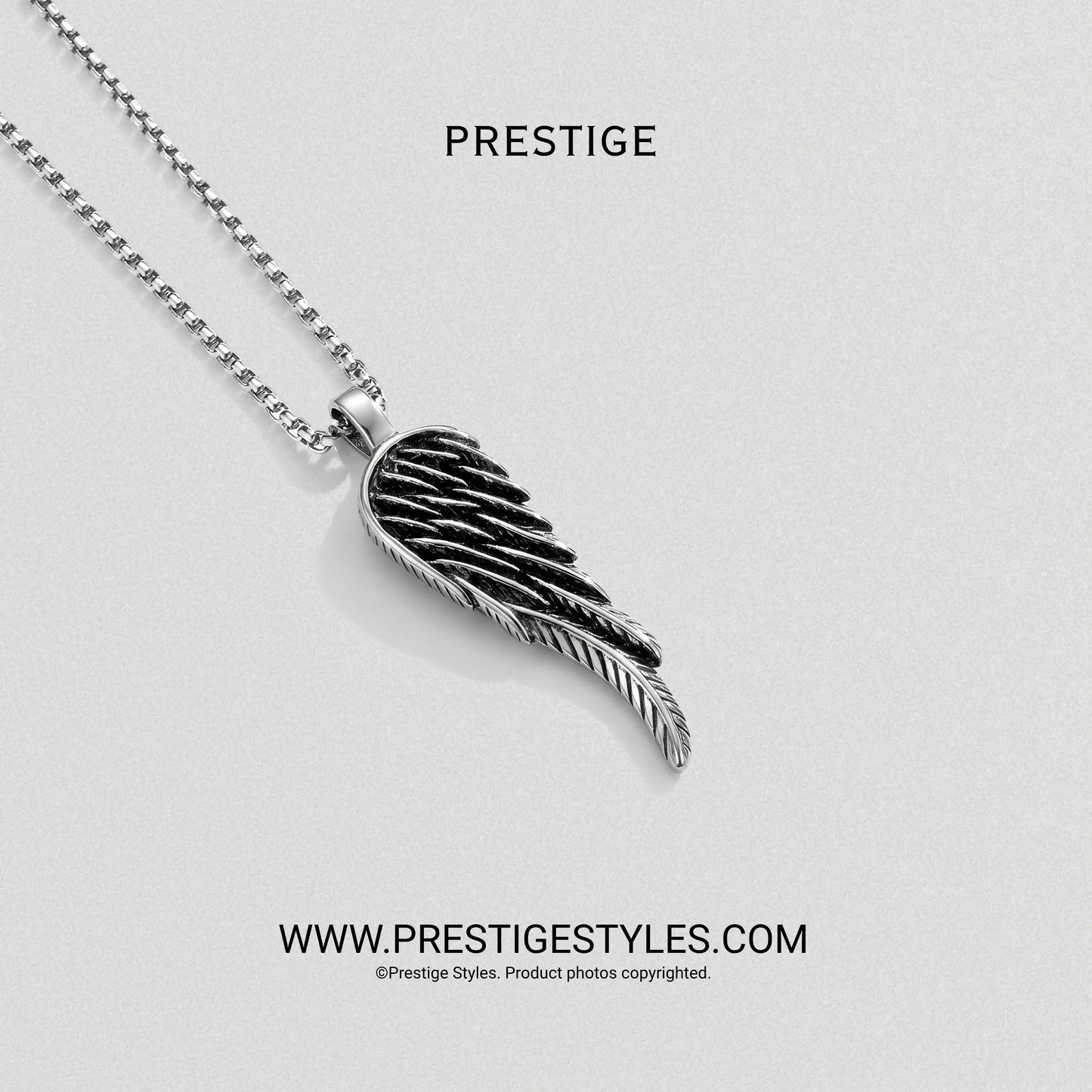 Silver Elite Feather Pendant With Chain