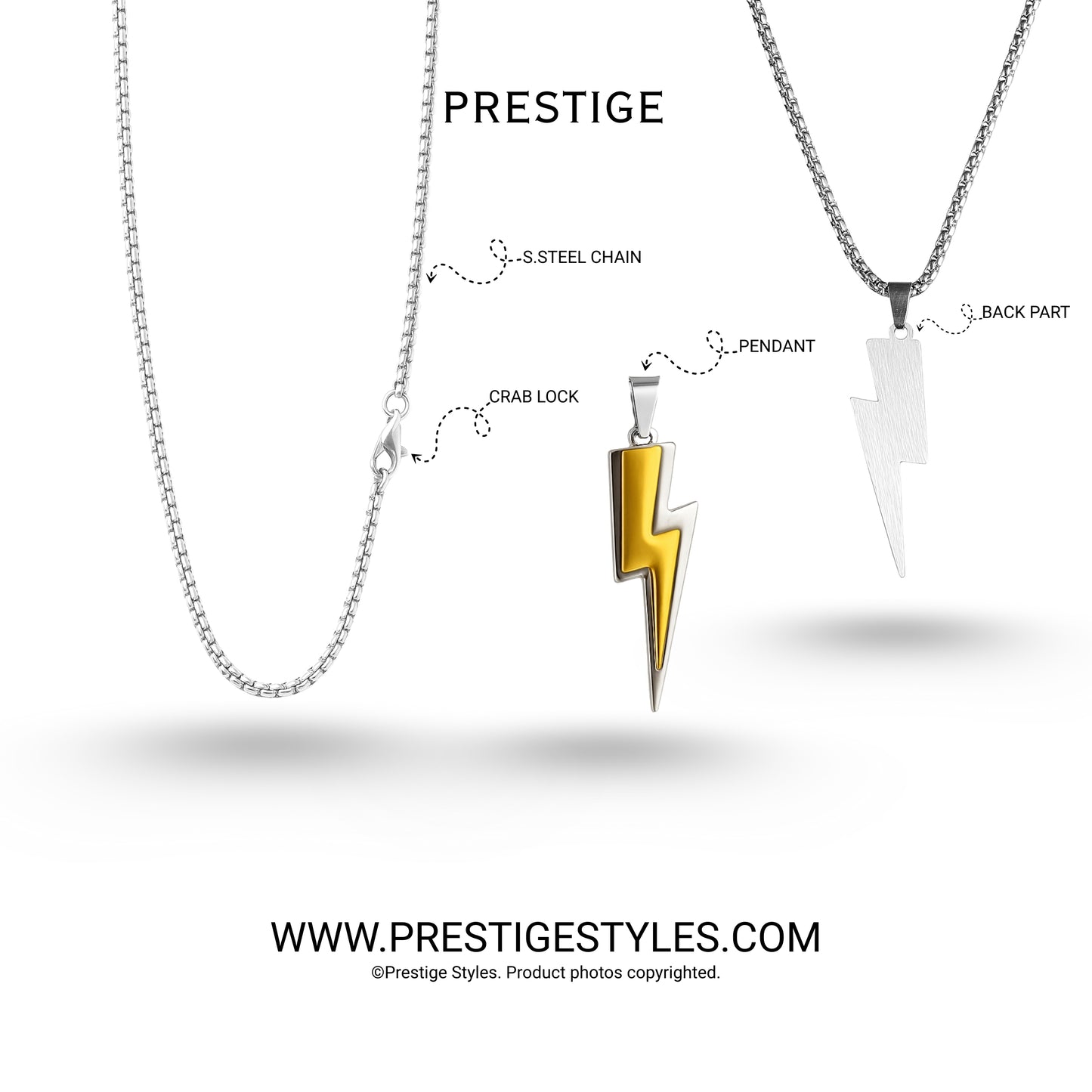 Thunderbolt Pendant with chain