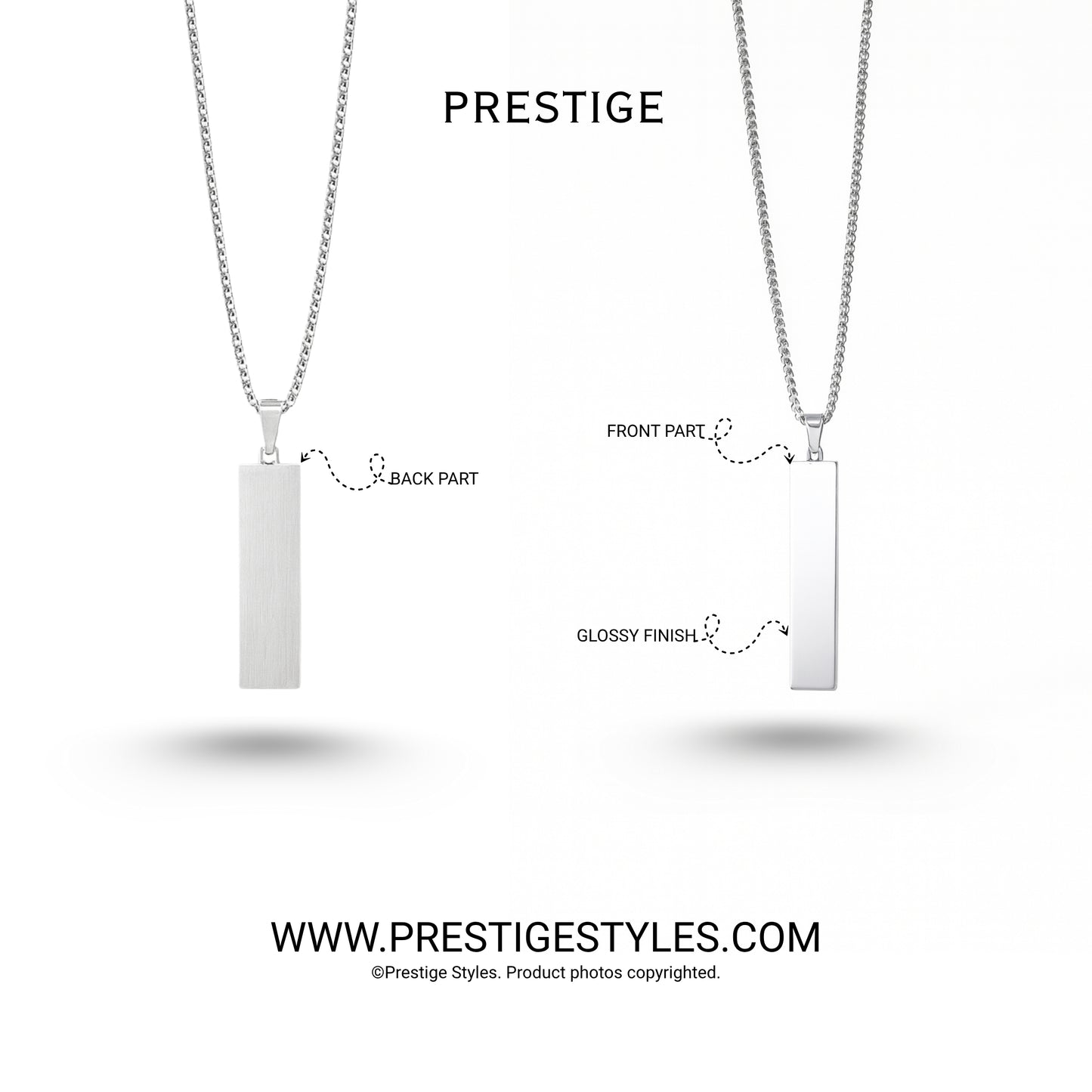 Slate Bar Pendant with chain