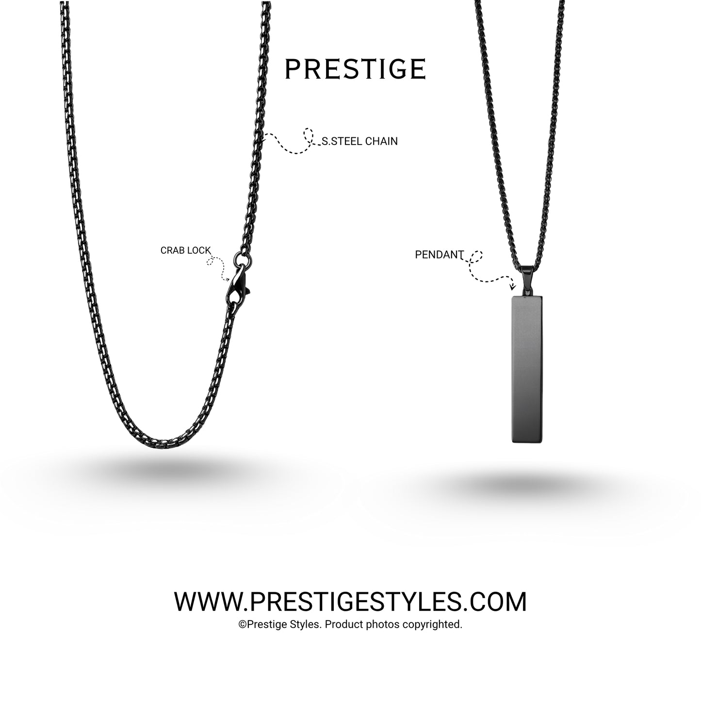 Slate Bar Pendant with chain