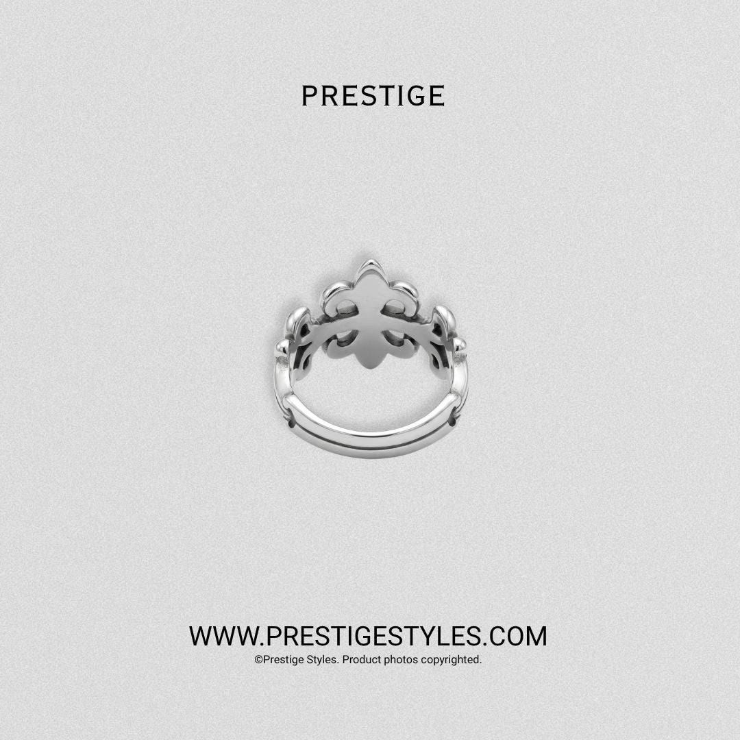 Ornate Fleur Cross Ring